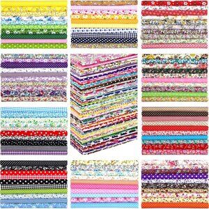 300 pcs 4x4in Cotton Fabric Scraps Bundle for Quilting DIY Crafts in Multiple Br
